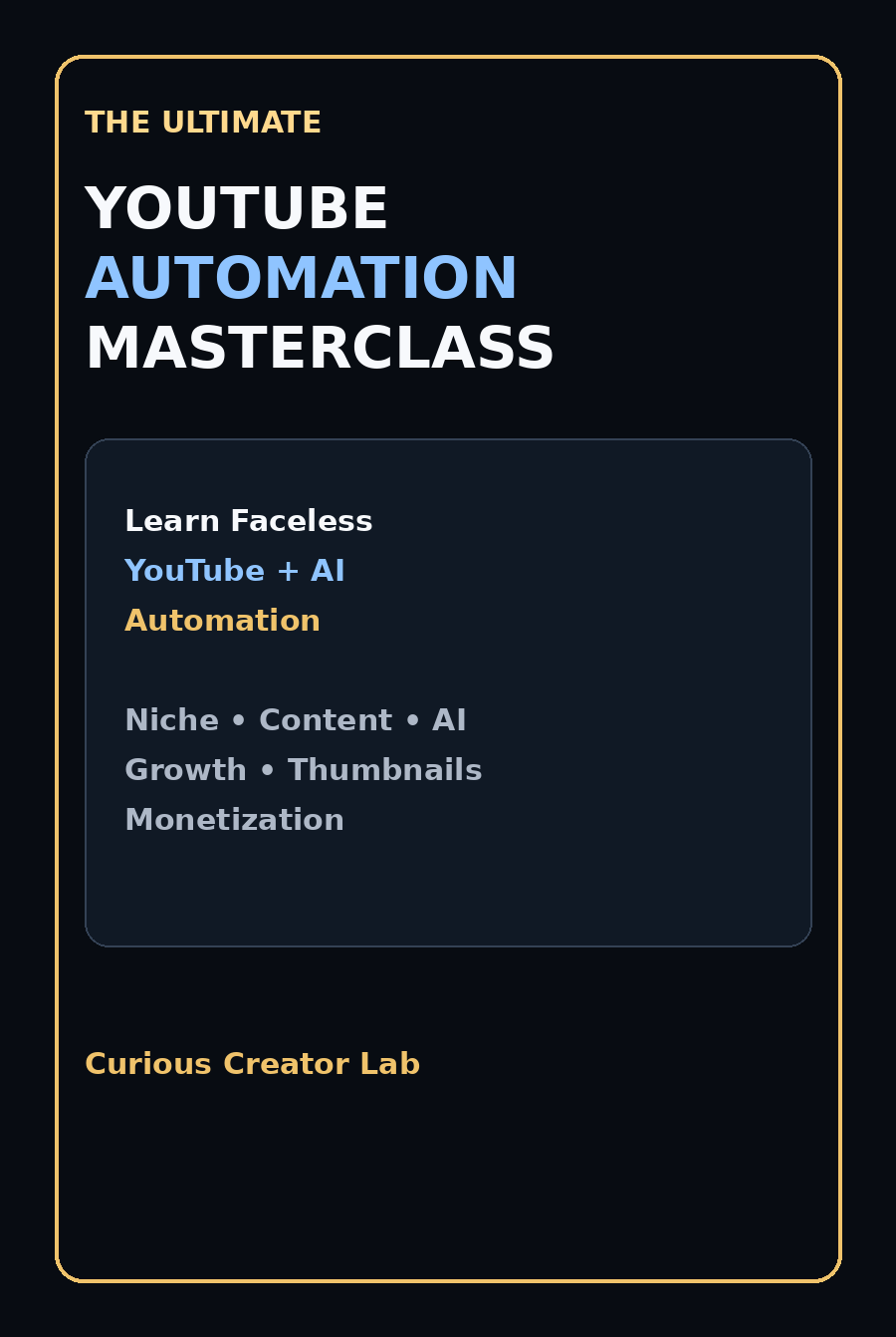 The Ultimate YouTube Automation Masterclass ebook cover
